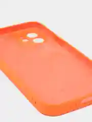 Оранжевый силиконовый чехол iPhone 12, Silicone Case, с закрытым низом и защитой камеры