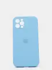 Голубой силиконовый чехол iPhone 12 Pro, Silicone Case, с закрытым низом и защитой камеры