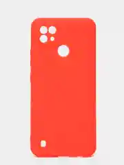 Красный чехол силиконовый матовый для Realme C21