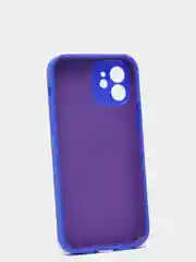 Синий силиконовый чехол iPhone 12, Silicone Case, с закрытым низом и защитой камеры