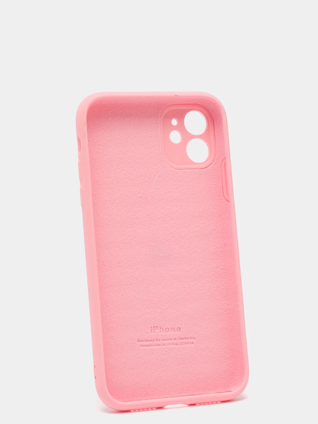 Тёмно-розовый силиконовый чехол iPhone 11, Silicone Case, с закрытым низом и защитой камеры