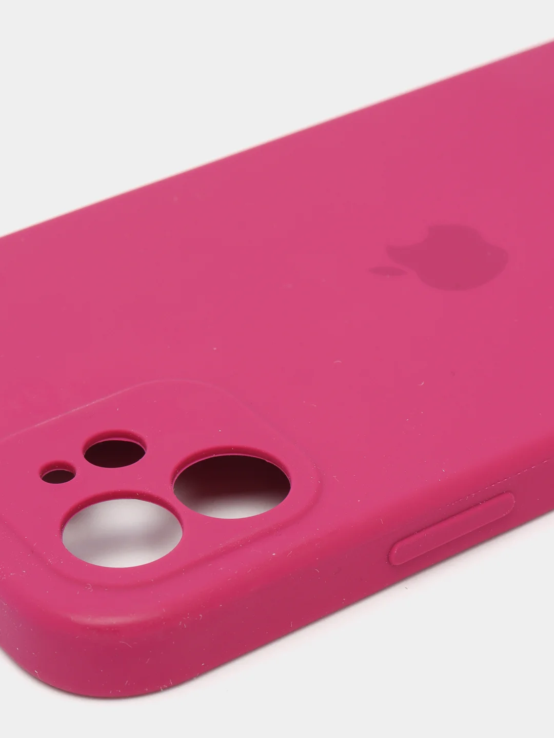 Бордовый силиконовый чехол iPhone 12, Silicone Case, с закрытым низом и защитой камеры