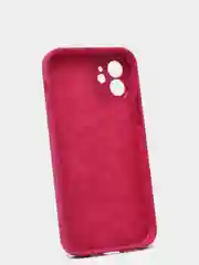 Бордовый силиконовый чехол iPhone 12, Silicone Case, с закрытым низом и защитой камеры