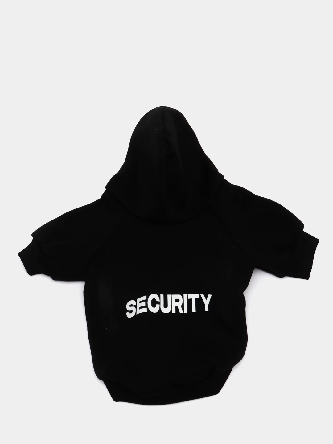 Черный толстовка для собак и кошек малых пород с капюшоном "Security"