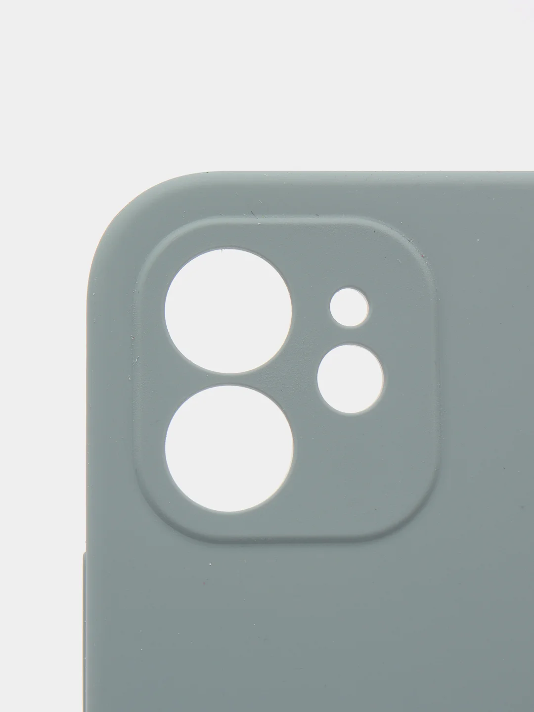 Тёмно-серый силиконовый чехол iPhone 12, Silicone Case, с закрытым низом и защитой камеры