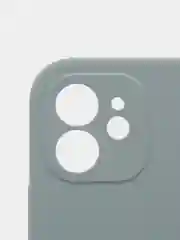 Тёмно-серый силиконовый чехол iPhone 12, Silicone Case, с закрытым низом и защитой камеры