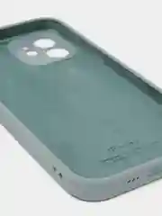 Тёмно-серый силиконовый чехол iPhone 12, Silicone Case, с закрытым низом и защитой камеры