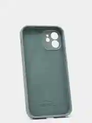 Тёмно-серый силиконовый чехол iPhone 12, Silicone Case, с закрытым низом и защитой камеры