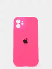 Фуксия силиконовый чехол iPhone 12, Silicone Case, с закрытым низом и защитой камеры