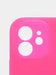 Фуксия силиконовый чехол iPhone 12, Silicone Case, с закрытым низом и защитой камеры