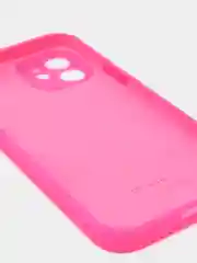 Фуксия силиконовый чехол iPhone 12, Silicone Case, с закрытым низом и защитой камеры