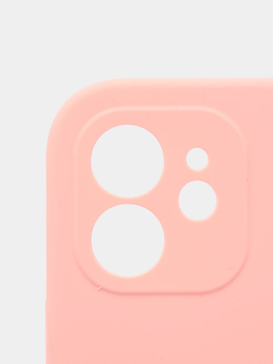 Розовый силиконовый чехол iPhone 12, Silicone Case, с закрытым низом и защитой камеры
