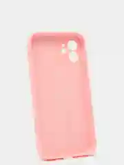Розовый силиконовый чехол iPhone 12, Silicone Case, с закрытым низом и защитой камеры
