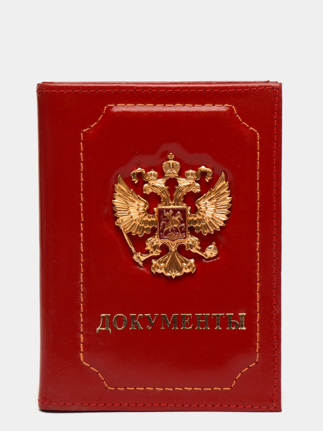 Красный обложка на автодокументы с паспортом