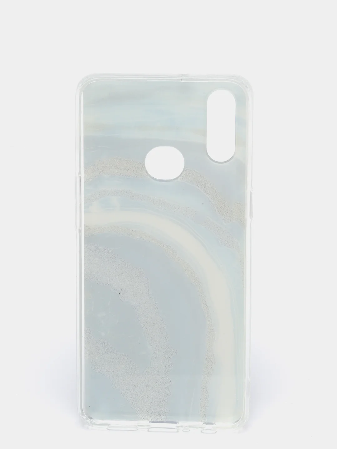 Синий чехол Samsung Galaxy A10s, Самсунг Галакси А10с силиконовый с мраморным рисунком