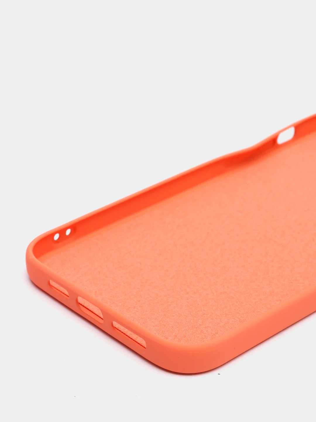 Оранжевый чехол Apple iPhone 12 Mini, 12 Pro Max силиконовый с подкладом из микрофибры