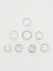 Золотой набор из 8 колец, кольца миди, комплект, двуслойные, трехслойные, тонкие, женские