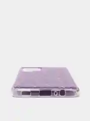Сиреневый чехол на iPhone X, 11, 12, 12 Pro, 12 Pro Max, Samsung A50, A51, A22, c блестками