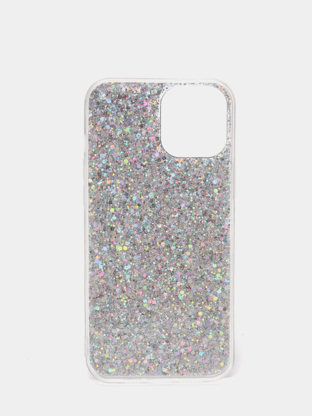 Серебряный чехол на iPhone X, 11, 12, 12 Pro, 12 Pro Max, Samsung A50, A51, A22, c блестками