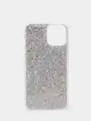 Серебряный чехол на iPhone X, 11, 12, 12 Pro, 12 Pro Max, Samsung A50, A51, A22, c блестками