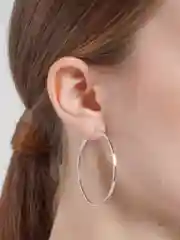 Серебряный серьги кольца Конго классические женские круглые сережки