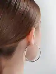 Серебряный серьги кольца Конго классические женские круглые сережки