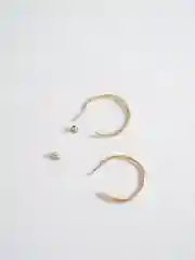Золотой матовые женские серьги - кольца