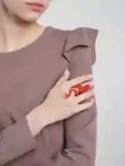 Красный кольцо "Змея", фаланговое, на весь палец, без размера, на Новый Год, год Змеи