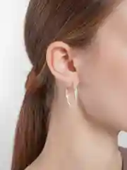 Серебряный матовые женские серьги - кольца