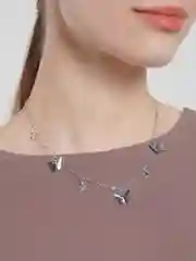 Серебряный цепочка - чокер с бабочками и звездами, женское ожерелье