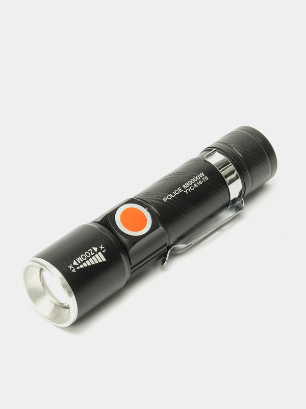 Фонарь светодиодный LED, аккумуляторный, с zoom, USB