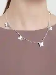 Серебряный цепочка с подвеской бабочки и звёзды, цепочка с бабочками, 3 вида, подарок на 8 марта
