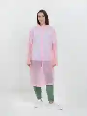 Розовый плащ-дождевик с застежкой женский