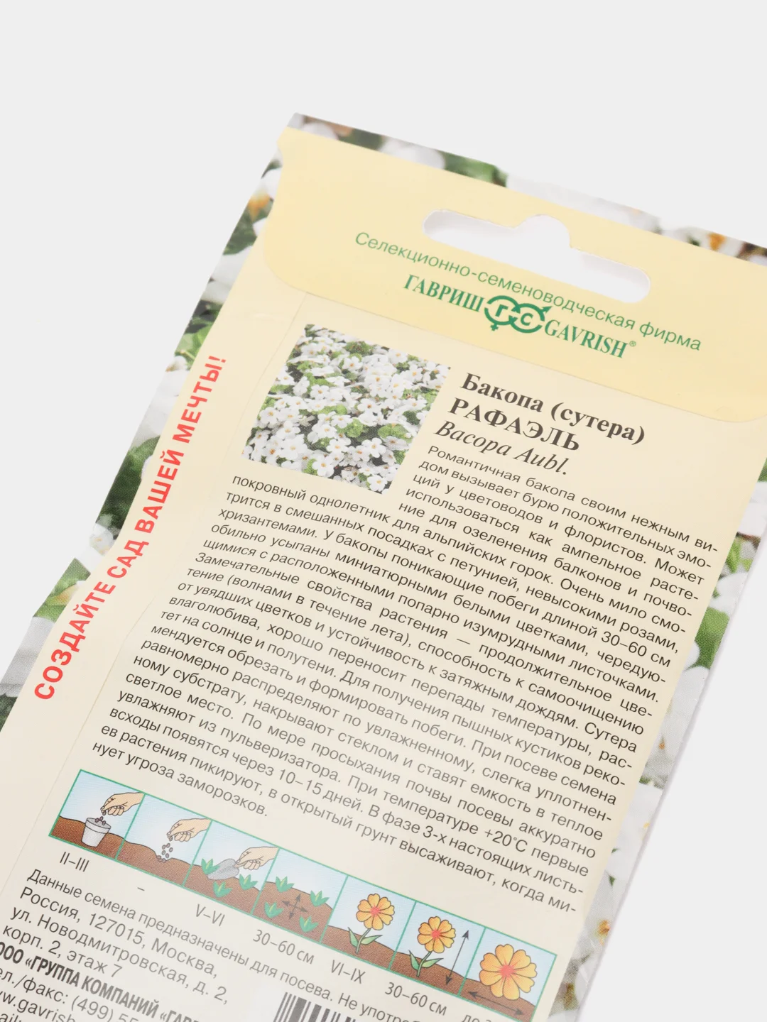 Бакопа Монье "Рафаэль", семена, цветы