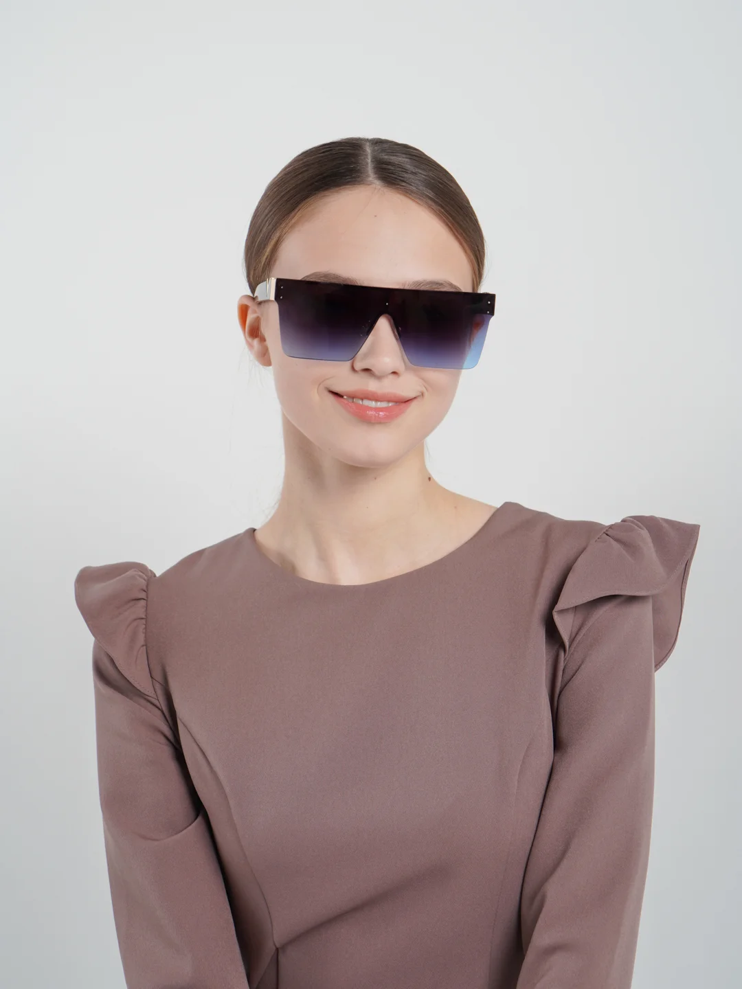 Белый солнцезащитные очки, авиаторы, UV 100%