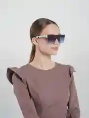 Голубой солнцезащитные очки, авиаторы, UV 100%