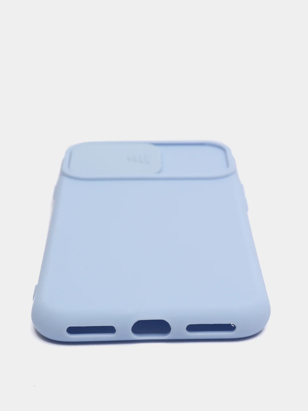 Небесно-голубой чехол iPhone 7 / 8 / SE 2020 силиконовый с закрывающейся камерой