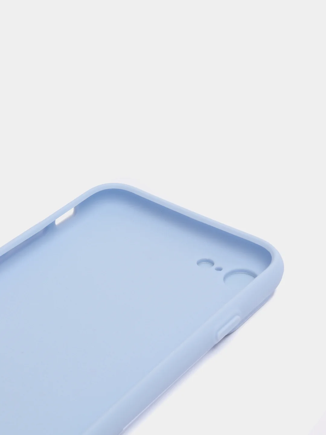 Небесно-голубой чехол iPhone 7 / 8 / SE 2020 силиконовый с закрывающейся камерой