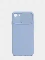 Небесно-голубой чехол iPhone 7 / 8 / SE 2020 силиконовый с закрывающейся камерой