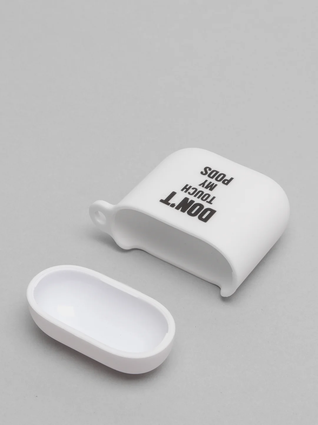 Белый силиконовый чехол для наушников Apple Airpods 1, 2. с принтом Nike, Nasa (Найк, Наса))