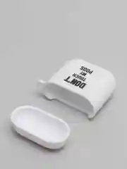 Белый силиконовый чехол для наушников Apple Airpods 1, 2. с принтом Nike, Nasa (Найк, Наса))
