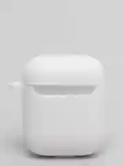 Белый силиконовый чехол для наушников Apple Airpods 1, 2. с принтом Nike, Nasa (Найк, Наса))