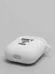 Белый силиконовый чехол для наушников Apple Airpods 1, 2. с принтом Nike, Nasa (Найк, Наса))