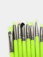Салатовый набор кистей для макияжа, 20 штук