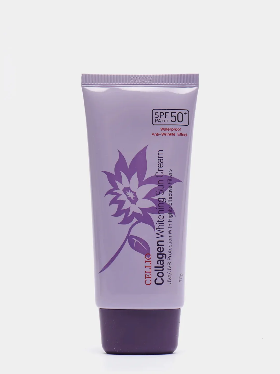 Сиреневый увлажняющий солнцезащитный крем для лица отбеливающий с SPF50+, база под макияж