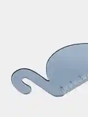 Серый меланж фигурная линейка "Кошка"