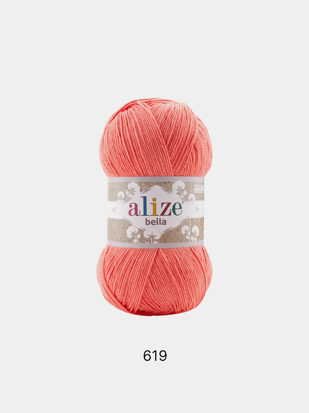 Пастельно-коралловый пряжа Alize Bella 100% Хлопок 100 г 360 м