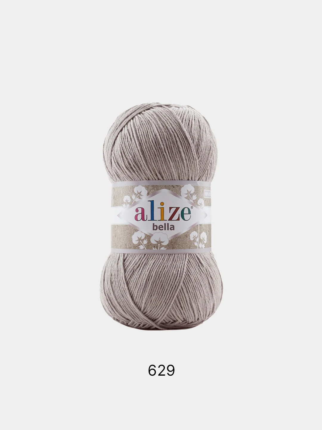 Бежевый меланж пряжа Alize Bella 100% Хлопок 100 г 360 м