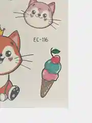 Оранжевый временная переводная татуировка с котиками и корги 12х7,5 см