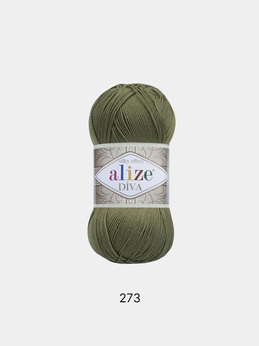 Оливковый пряжа Alize Diva 100% Микрофибра 100г 350м